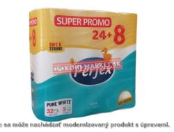 Toaletný papier PERFEX Boni 24+8ks 3vrstvový biely celulóza