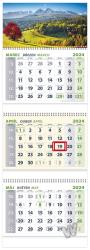 Nástenný kalendár trojdielny 3-špirálový Krajinka 2024
