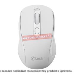 Myš C-Tech WLM-12WM biela Dual mode, bezdrátová, 1600DPI, 6 tlačítok, USB nano receiver