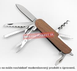 Vreckový nožík s drevenou rukoväťou s 11 funkciami Digger F07.4150