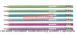 Ceruzka s gumou, HB, trojhranná, KORES "GRAFIT Style", mix  kovové farby 1ks