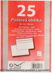 Poštové obálky C6 samolepiace, 25 ks