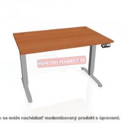 Pracovný stôl Motion, PO, 2S, 120x70,5-120,5x80 cm, čerešňa/sivá