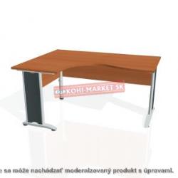 Pracovný stôl Cross, ergo, pravý, 160x75,5x120 cm, čerešňa/kov