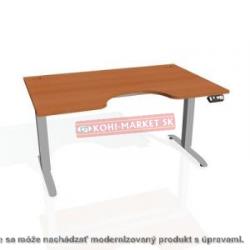 Pracovný stôl Motion Ergo, PO, 2S, 120x70,5-120,5x90 cm, čerešňa/sivá