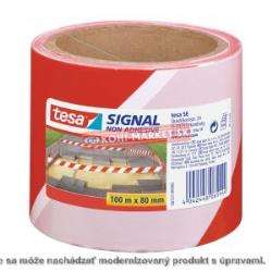 Výstražná páska nelepivá TESA Signal 80mm x 100m červeno-biela